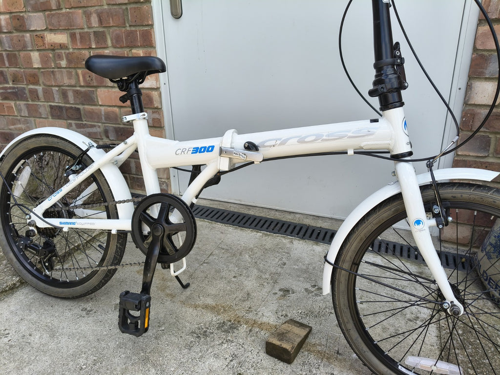 Cross CRF300 Folding Bike White, 20-inch Wheels