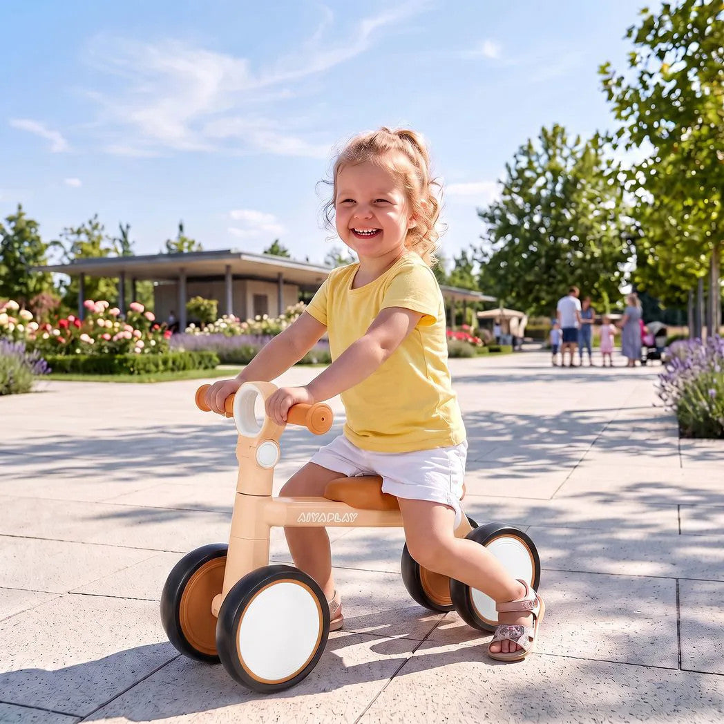 Baby Balance Bike 4 Wheel Foldable Lightweight Toddler First Bike 1-2 Years PINK