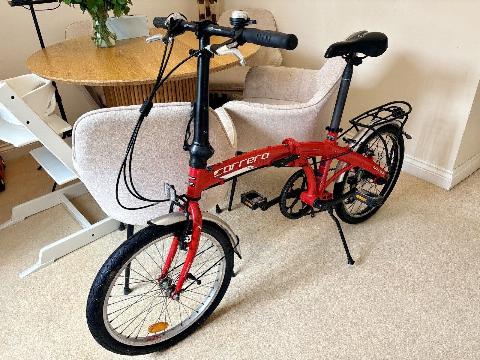 Carrera Intercity Folding Bike 20” Aluminium 7 Speed Rack Mudguards Excellent