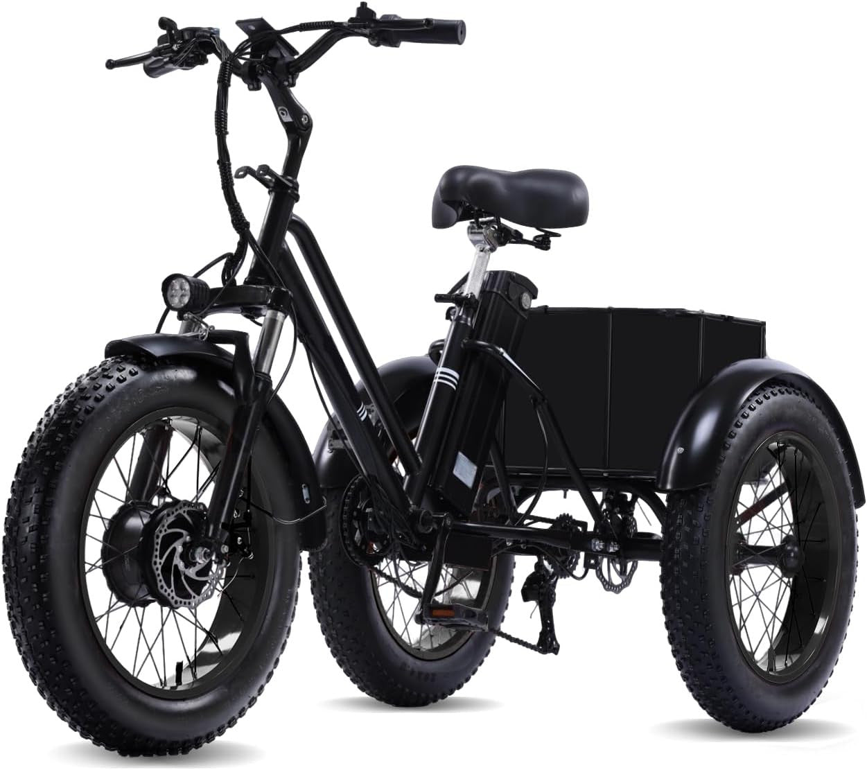 Adult Electric Tricycle 20-Inch Non-Folding/Folding 7-Speed Tricycle with Large