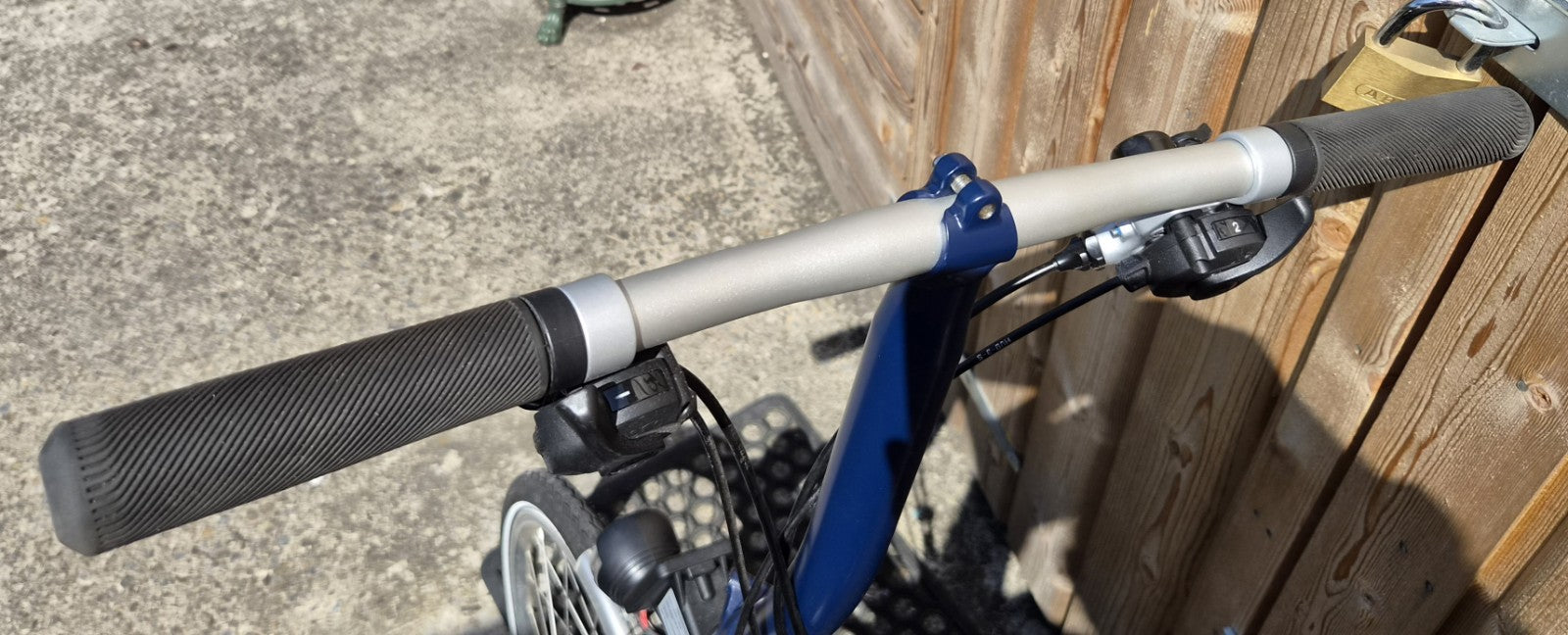 Brompton 16in Folding Bike Blue with Silver Mudguards Headlight Rear Light