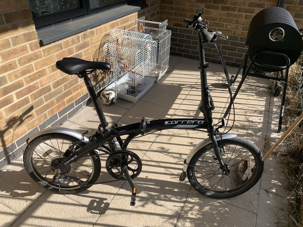 Carrera Intercity 20in Folding Bike Black/Silver Mudguards Kickstand Reflectors