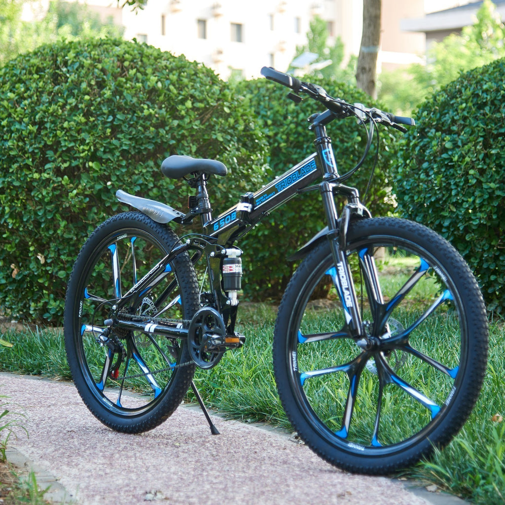 Folding Bike Men Women Mountain Bike 21 Speed Fully Suspended Bike 27.5" New