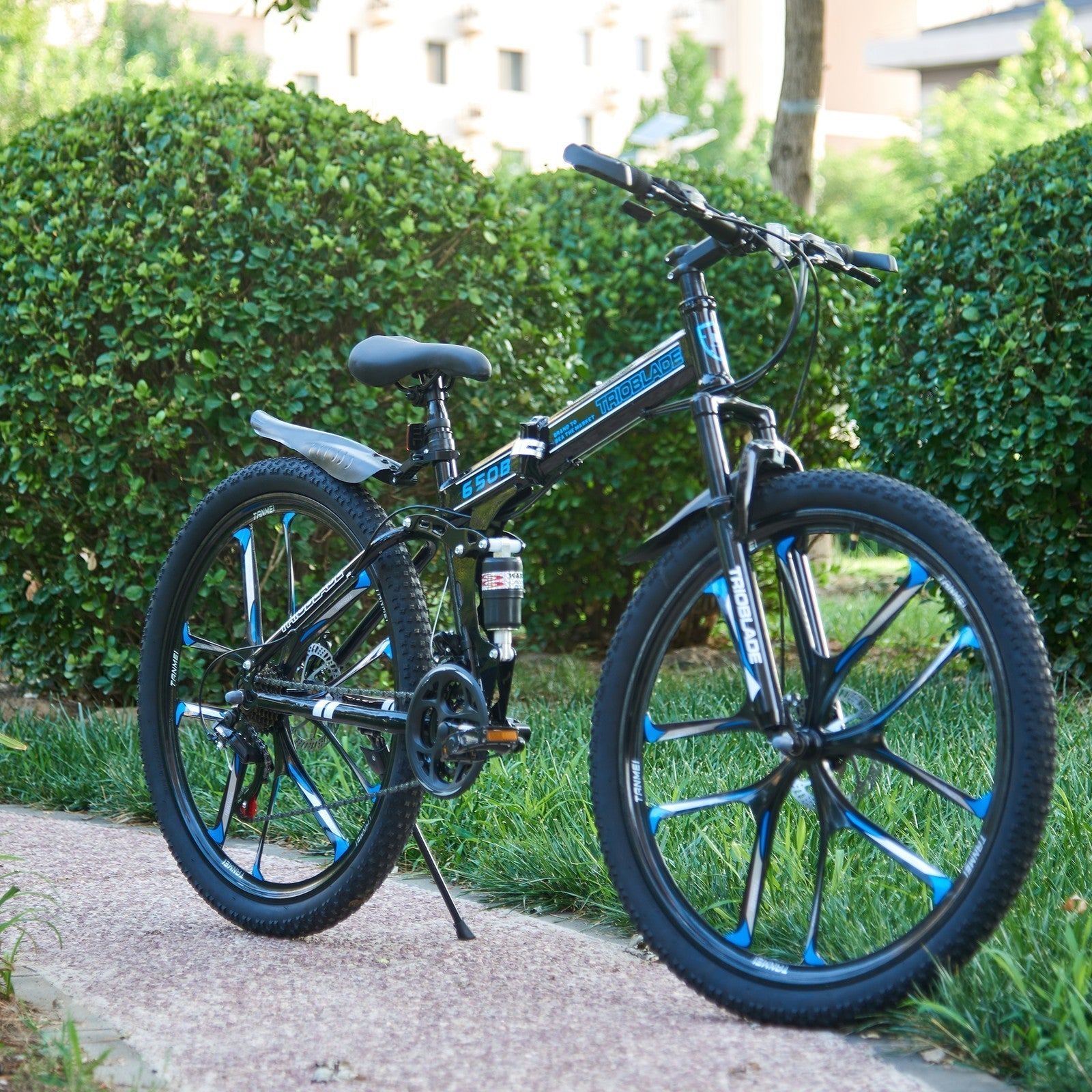 Folding Bike Men Women Mountain Bike 21 Speed Fully Suspended Bike 27.5" New
