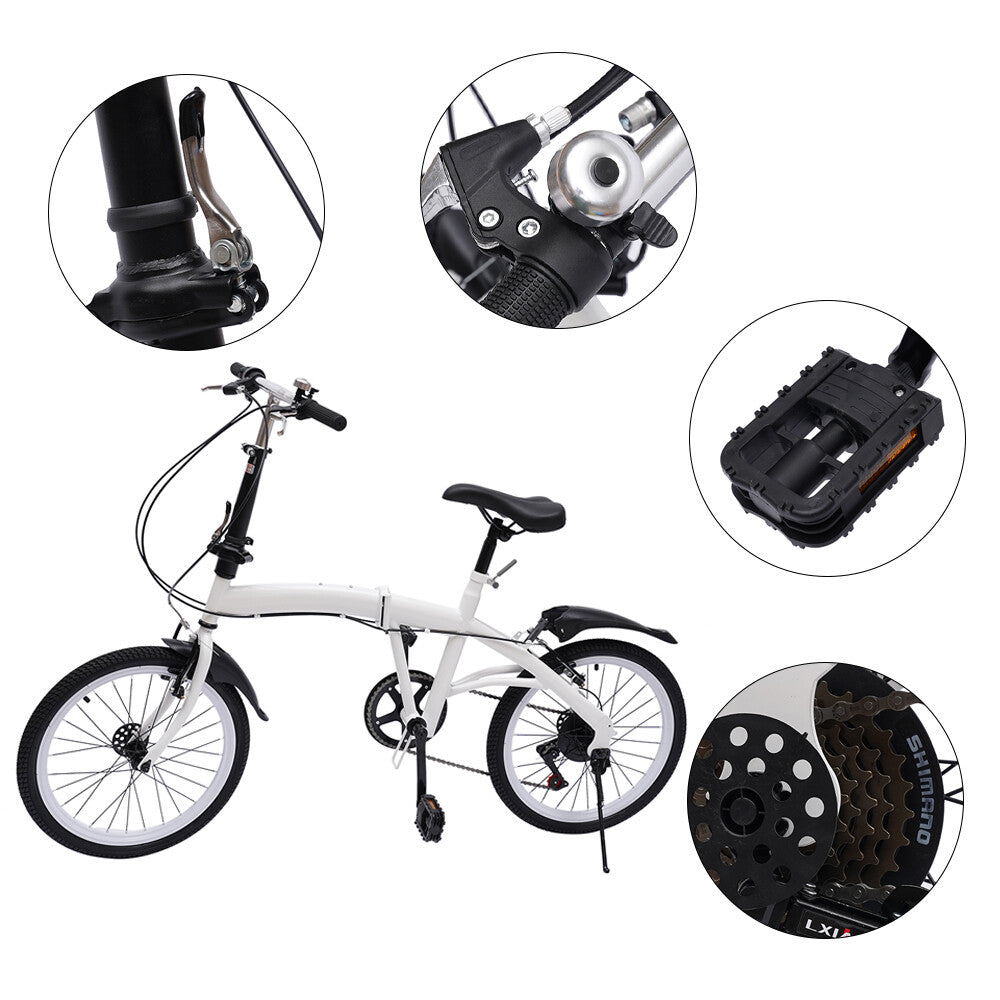 Folding Folding Bike Commuter Bicycle 20 Wheel 6Speed for men women Bicycle