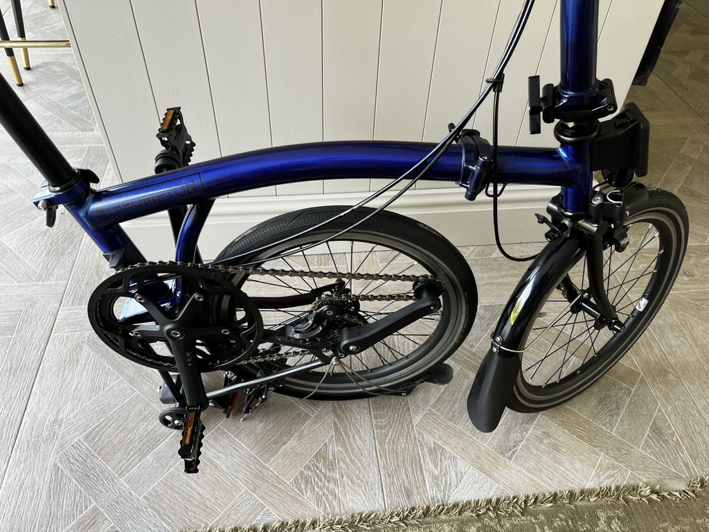 Brompton P Line 4 Speed 2025 Low Handlebar Folding Bike - Bolt Blue Lacquer