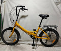 DeMarche: Yellow Aluminium Folding Bike, Size: 123 20.5 x 55cm