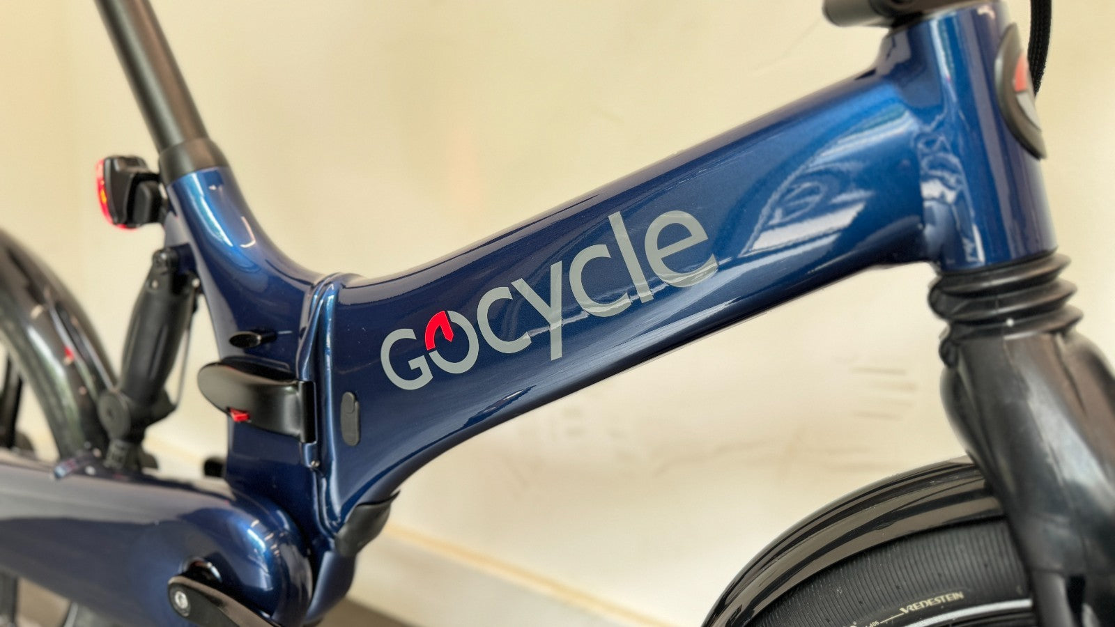 GoCycle GX Blue Folding Bike with only 200 miles Mudguards lights EXCELLENT