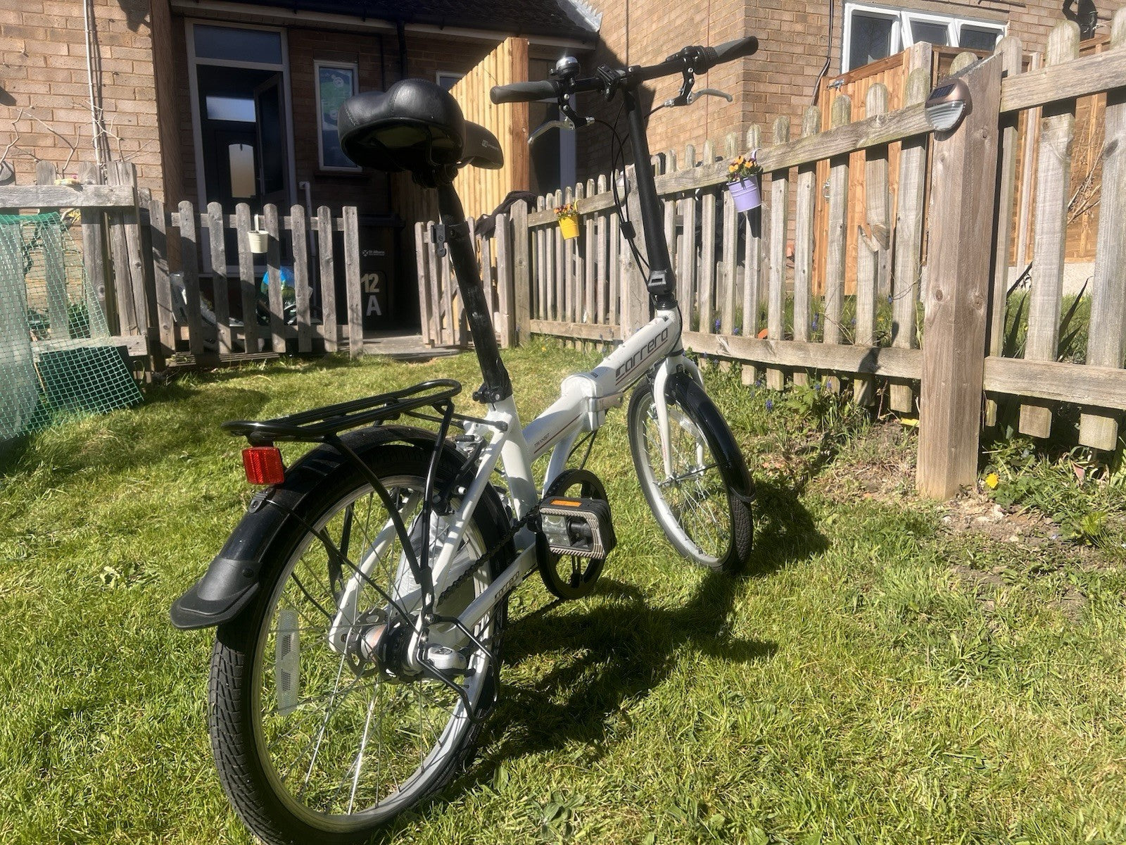 Carrera Transit 20in Folding Bike 3-Speed White/Black Rack Mudguards MPN 361292