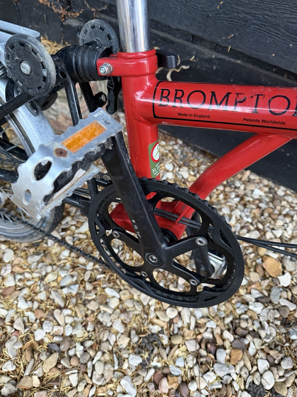 Brompton M3L Folding Bike Red complete with Rack And roll Along Wheels