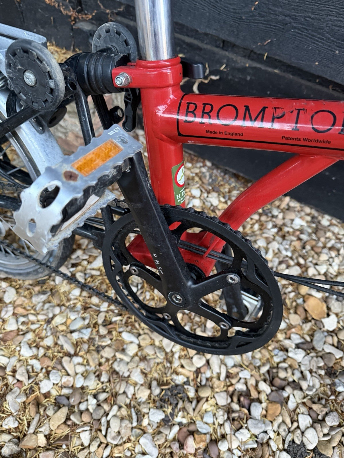 Brompton M3L Folding Bike Red complete with Rack And roll Along Wheels