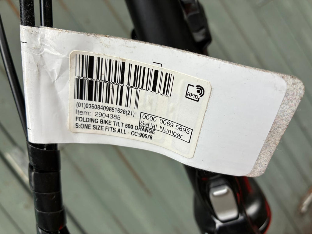 B'twin Folding Bike Tilt 500 - NEON Orange Used Twice