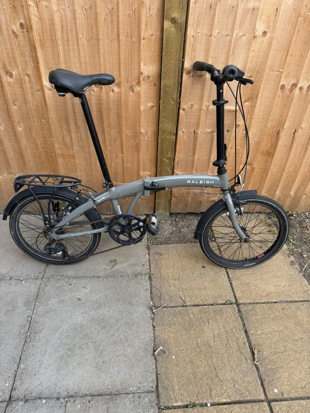 Raleigh Evo Two Folding Bike - Grey – Superb Condition - White decal