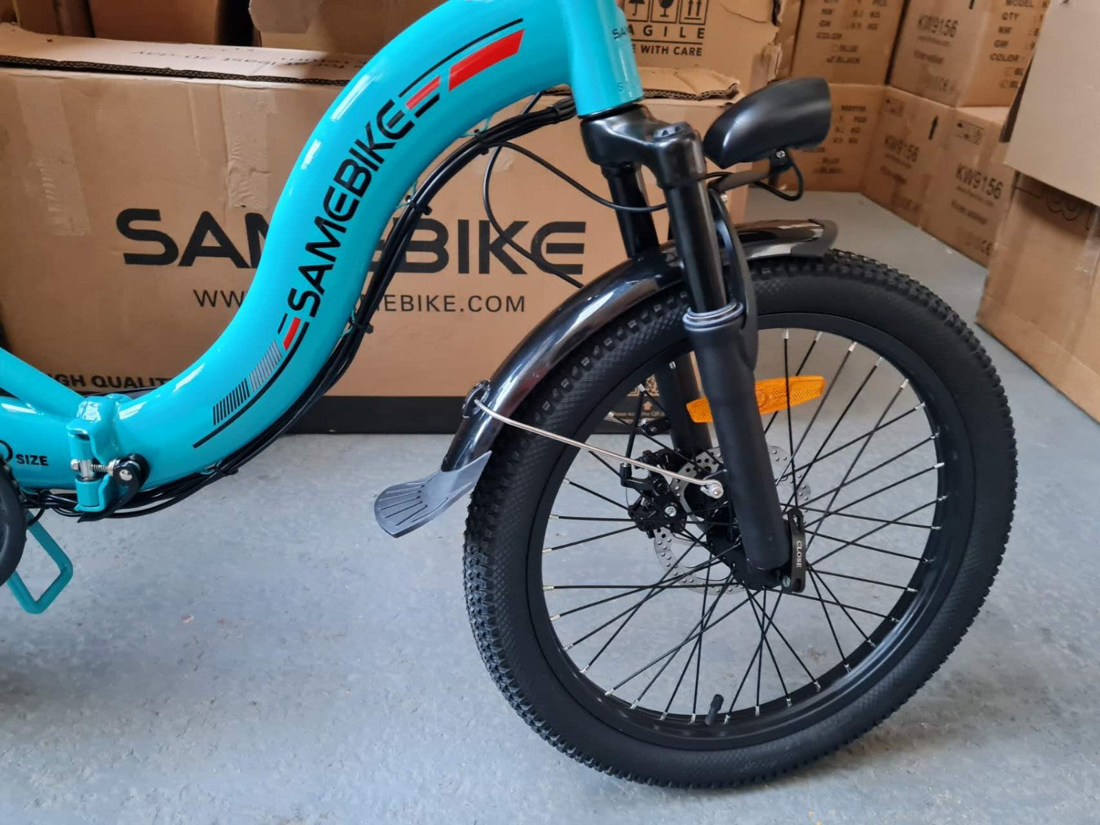 20" Portable Commuter Bike 36V 12AH Folding City Bike 7 Speed -CY20R Light Blue