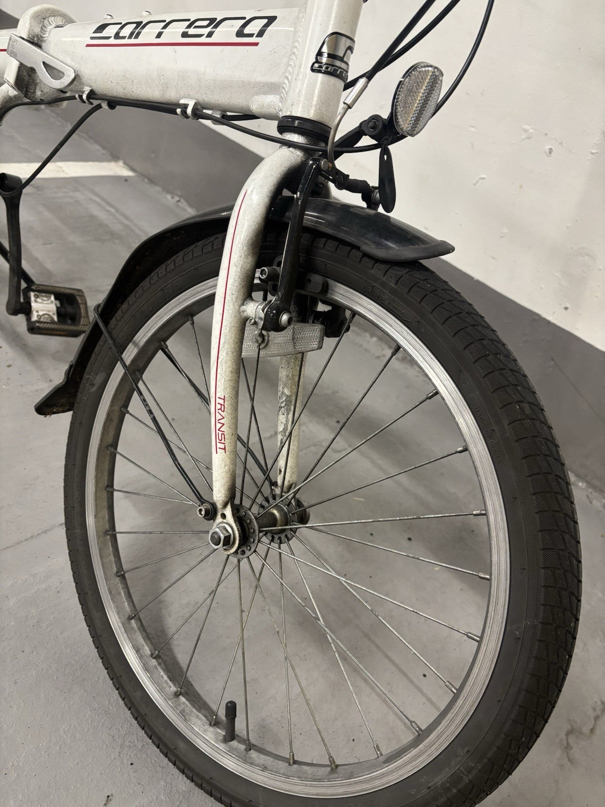 Carrera Transit Lightweight Folding Bike 6061 T6 Aluminium White Colour