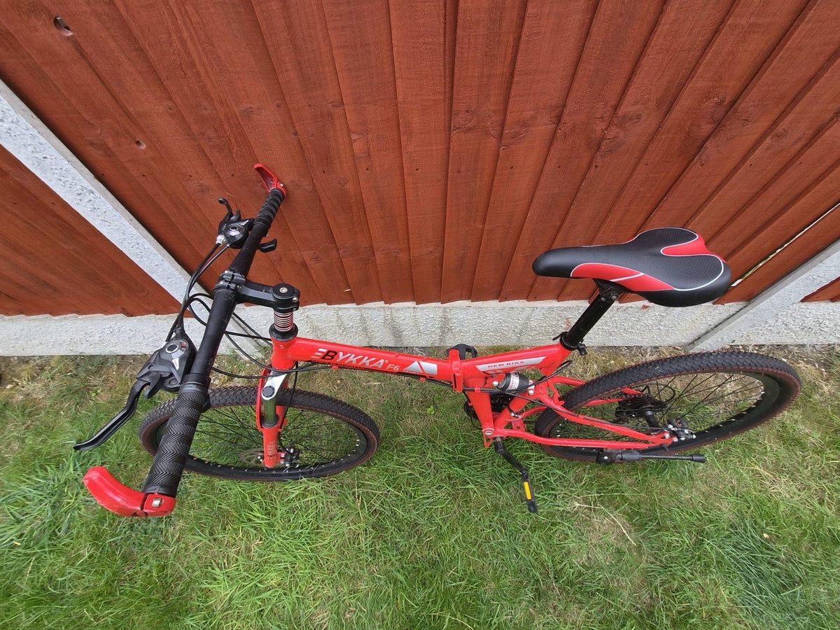 BYKKA F6 Sport Folding Mountain Bike 26” Red – Needs Repair/Servicing