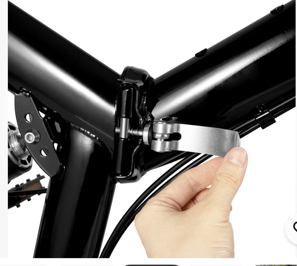Black 26in Folding Full Suspension Bike 21-Speed Mechanical Disc, Mudguards