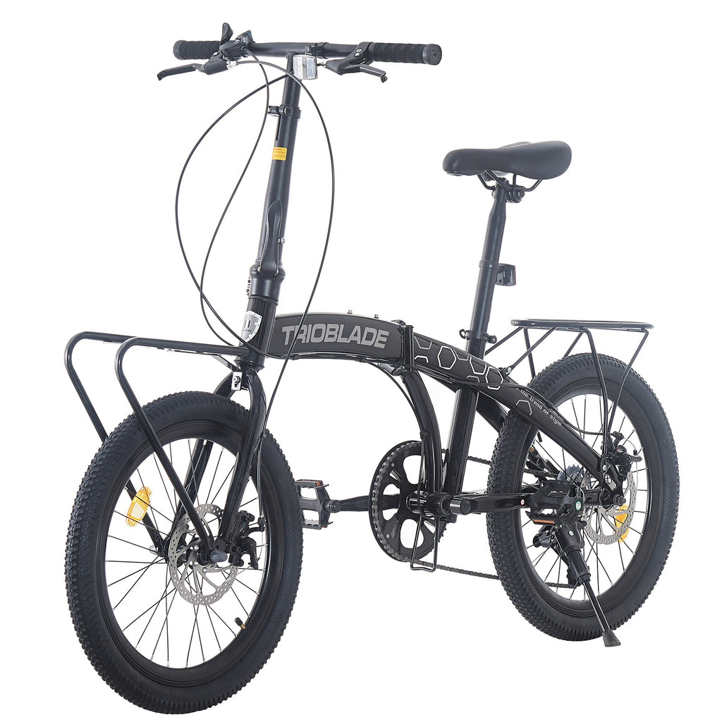 Folding Bicycle 20 Inch Bikes for Adults 7-Speed Variable Foldable City Bicycle