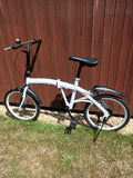 7 Speed 20" Folding White Bike with stand #1216