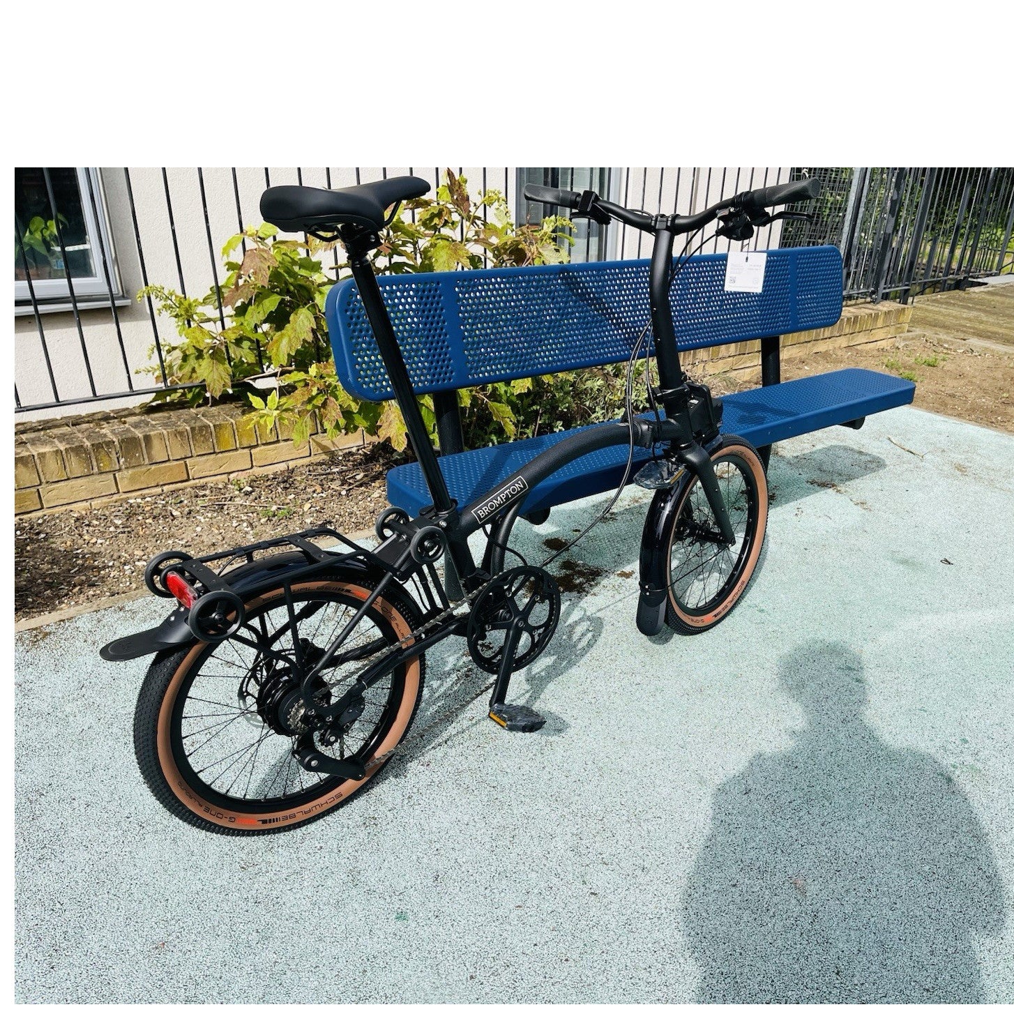 Brompton Folding Bike Black 20 in Mechanical Disc Brakes Mudguards Flat Bar