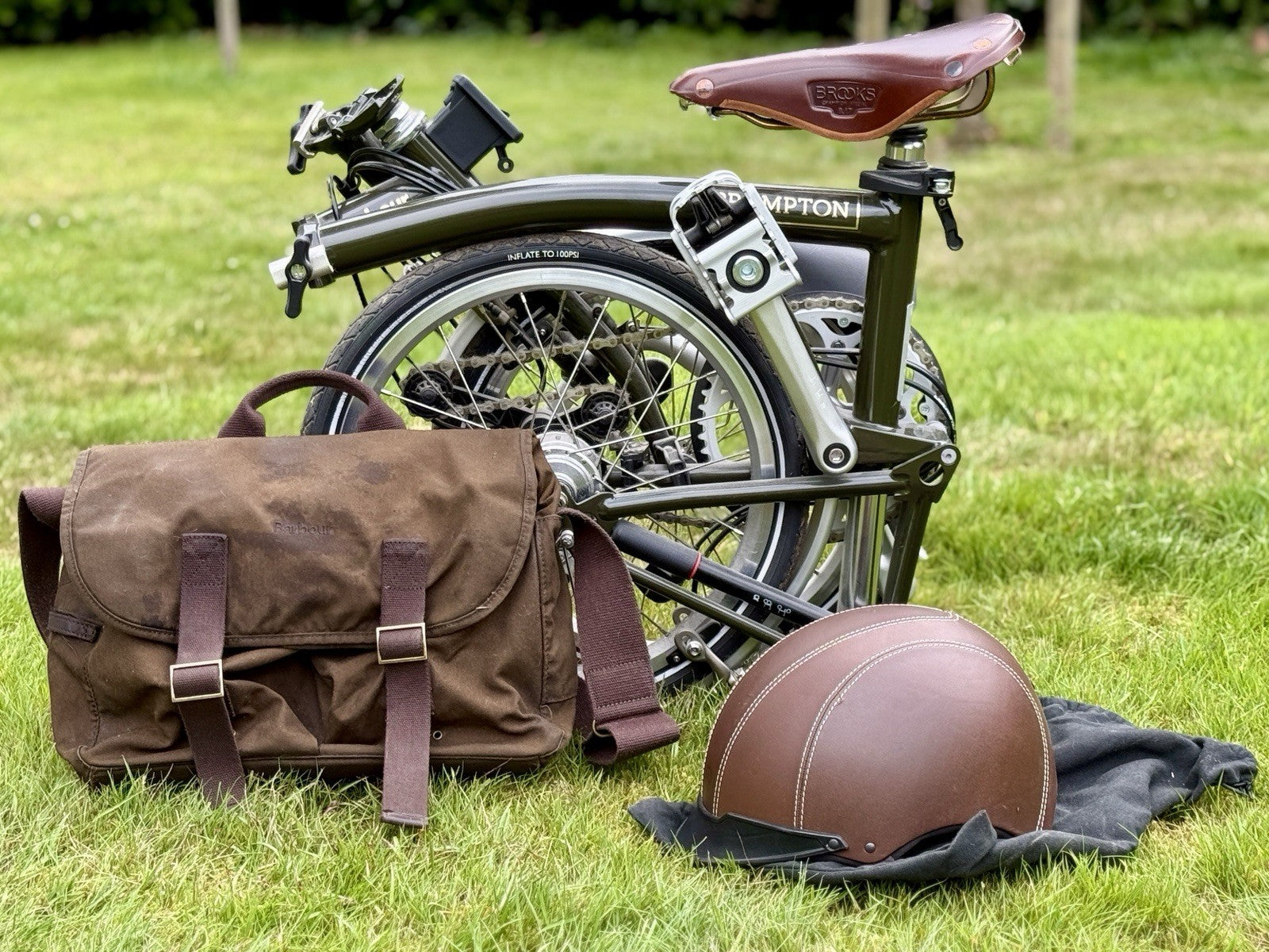 Brompton X Barbour Folding Bike M6L USED ONLY ONCE! Green