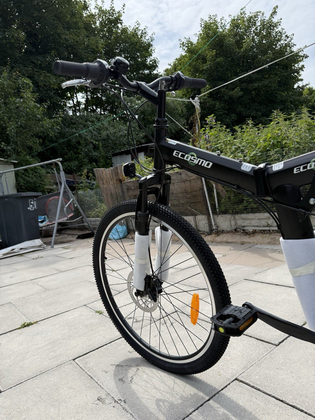 ECOSMO 26in Folding Bike 21 Speed Full Suspension Black Mechanical Disc Brakes