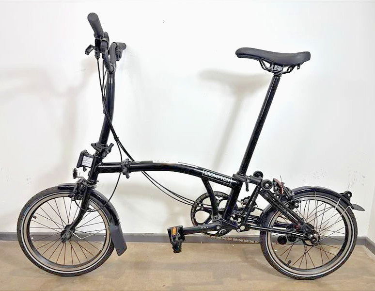 Brompton C Line 6 Speed 2023 Mid Handlebar Folding Bike - Matt Black