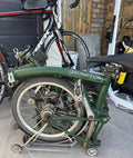 Brompton Green Folding Bike 16in Steel Frame Rear Rack Mudguards Reflectors