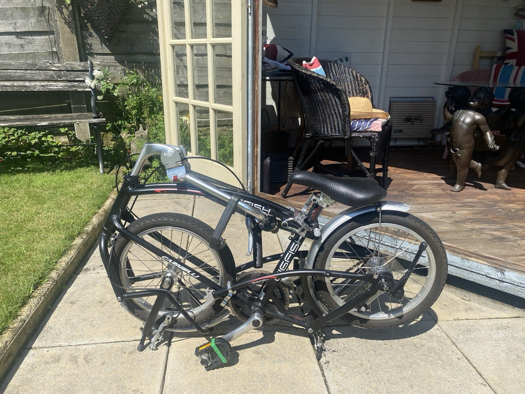 Big Fish Folding Bike 20in Black/Silver, Caliper Side-Pull, Mudguards