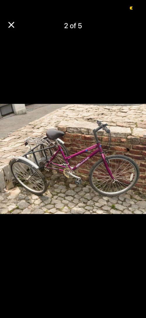 24'' Tricycle Adult Senior 7 Speed 3 Wheels Bike Foldable Trike Bicycle + Basket