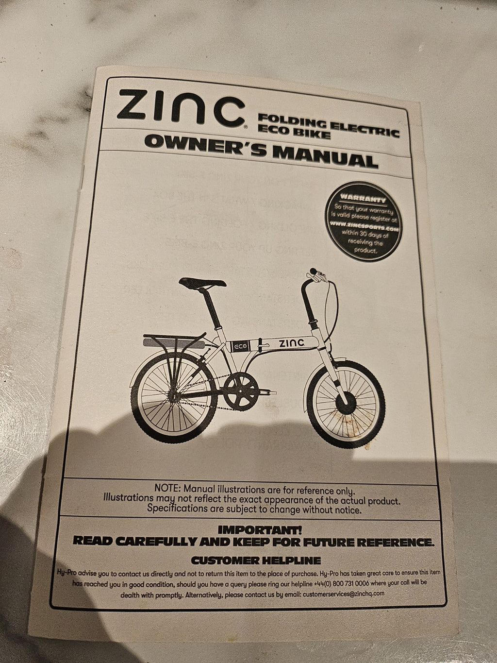 Zinc 20 Inch Wheel Size Eco Unisex 36V Folding  Bike, Black comes with charger