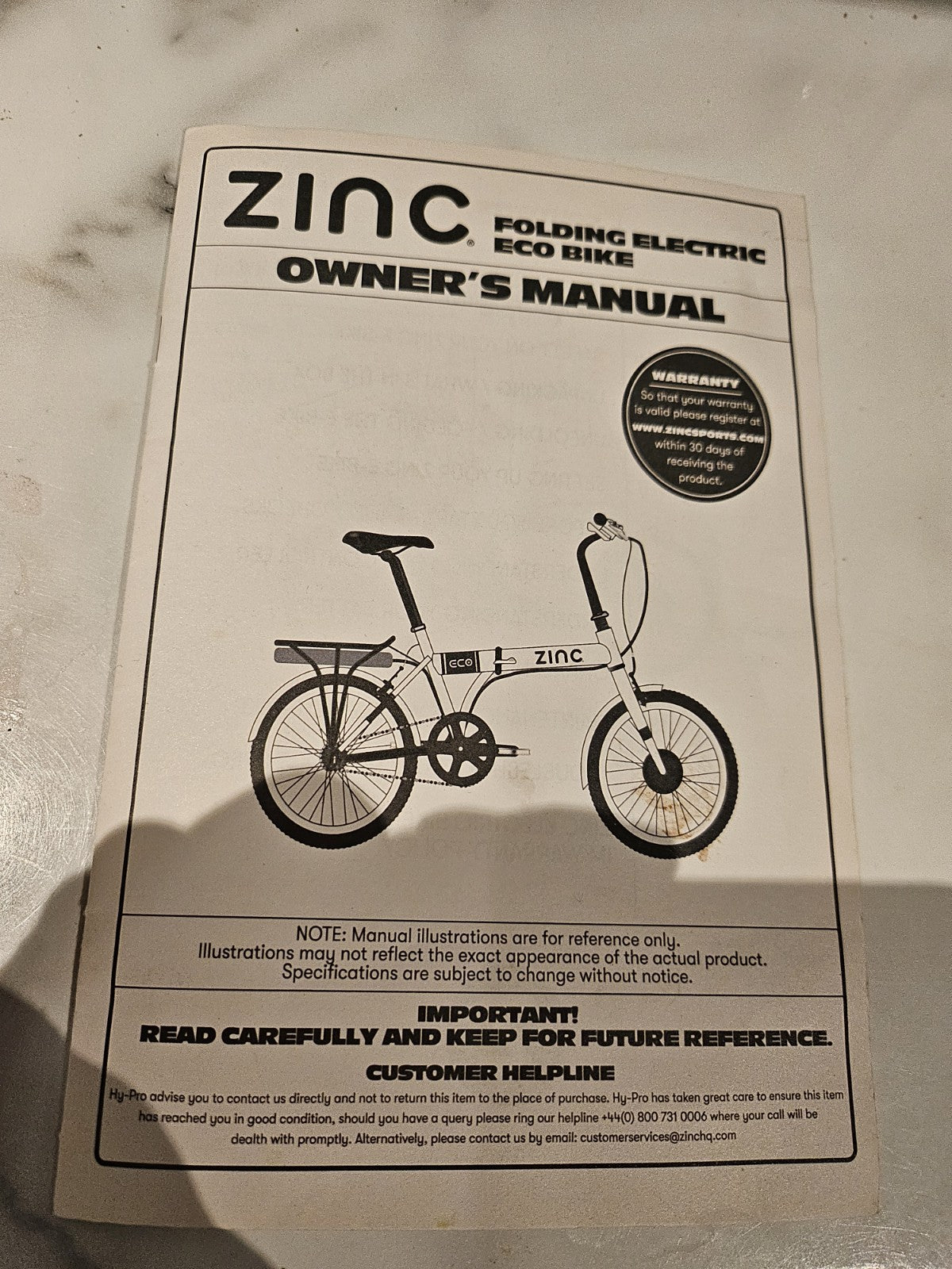 Zinc 20 Inch Wheel Size Eco Unisex 36V Folding  Bike, Black comes with charger