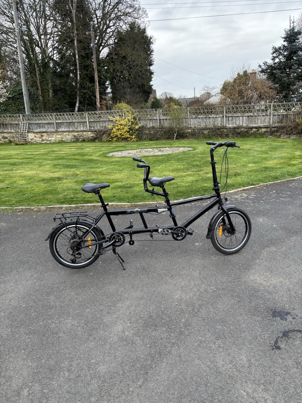 Ecosmo Black Folding Tandem Bicycle 20" Wheel 7SPShimano DiscBrake 23KG-20TF01