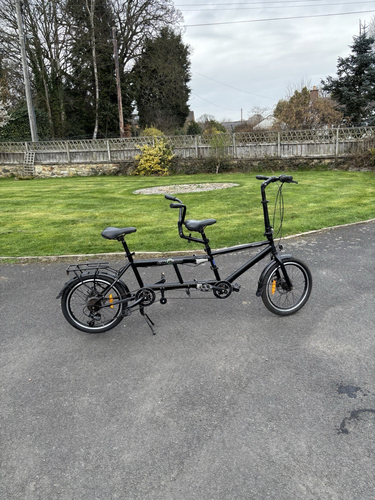 Ecosmo Black Folding Tandem Bicycle 20" Wheel 7SPShimano DiscBrake 23KG-20TF01