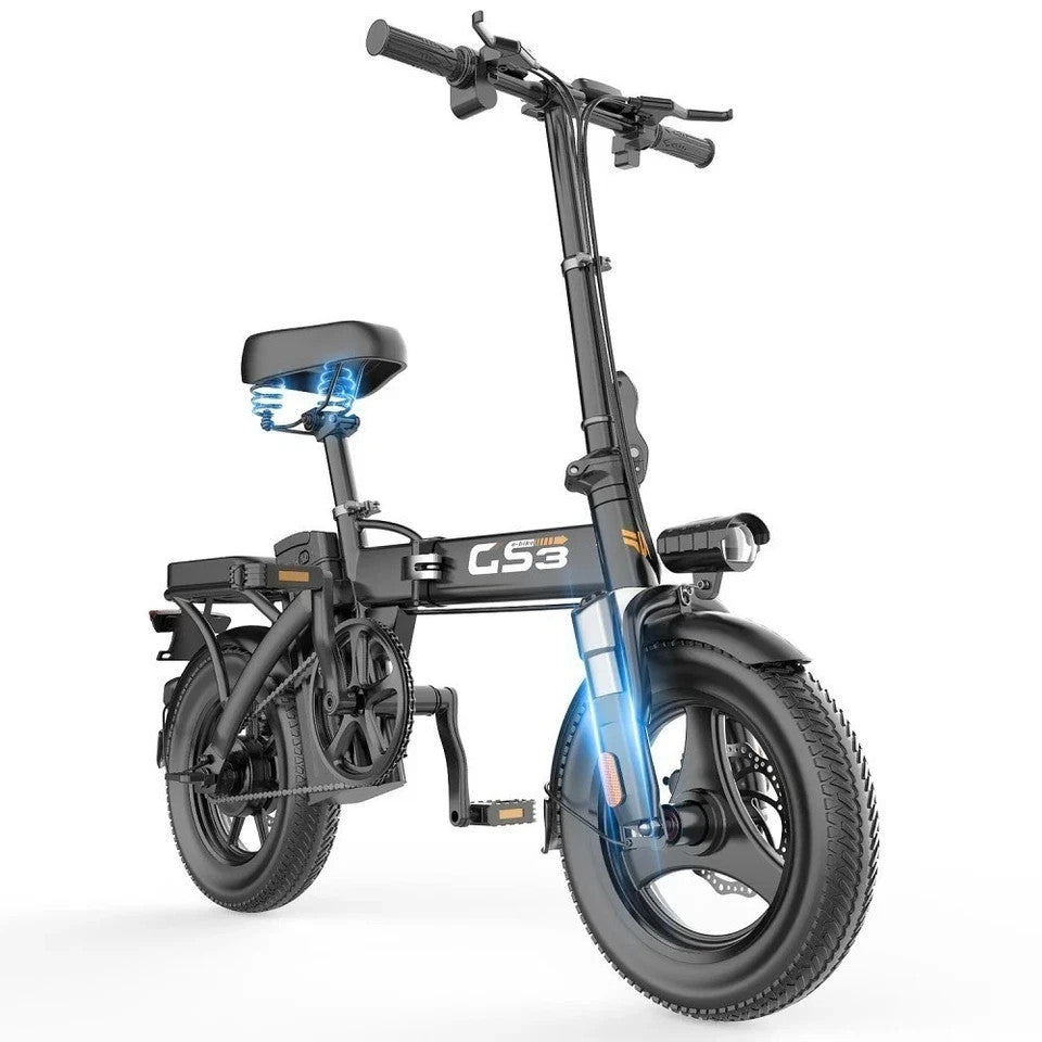 GS3 14" Folding E -  Bike 250-W 48-V 15/Ah Suspension E- Bike LED Display UK