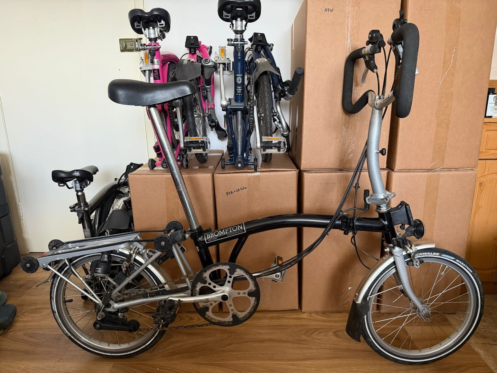 Brompton P6R folding bicycle Black/Silver