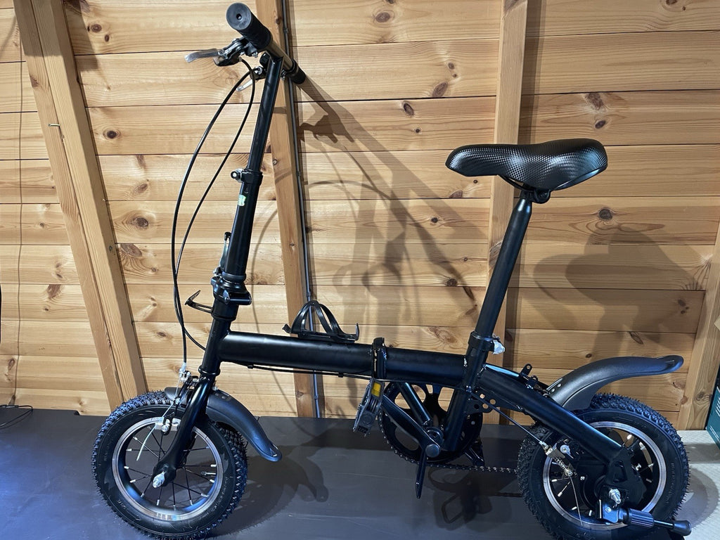 Black 16in Unisex Kids Folding Bike, BMX Bars, Adj Seat, Rim Brakes