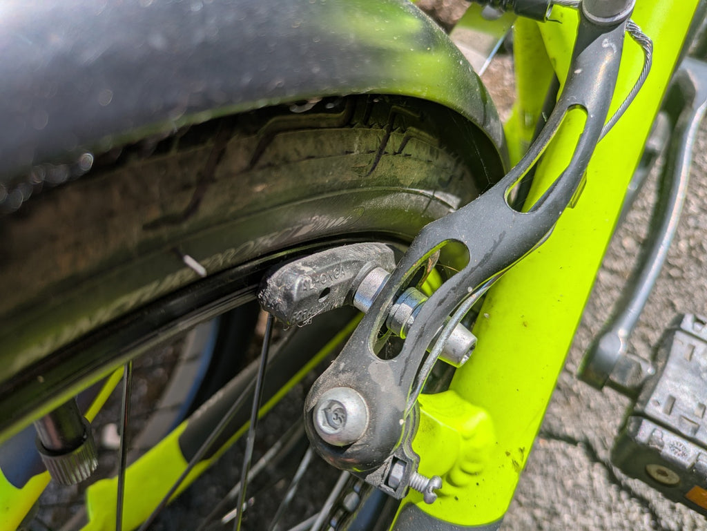 B'TWIN Tilt 500 20in Folding Bike Aluminium 7-Speed Derailleur Green V-Brake
