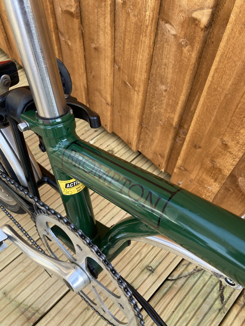 Brompton Racing Green Folding Bike 3 Speed + Brooks Saddle + Brooks Grips