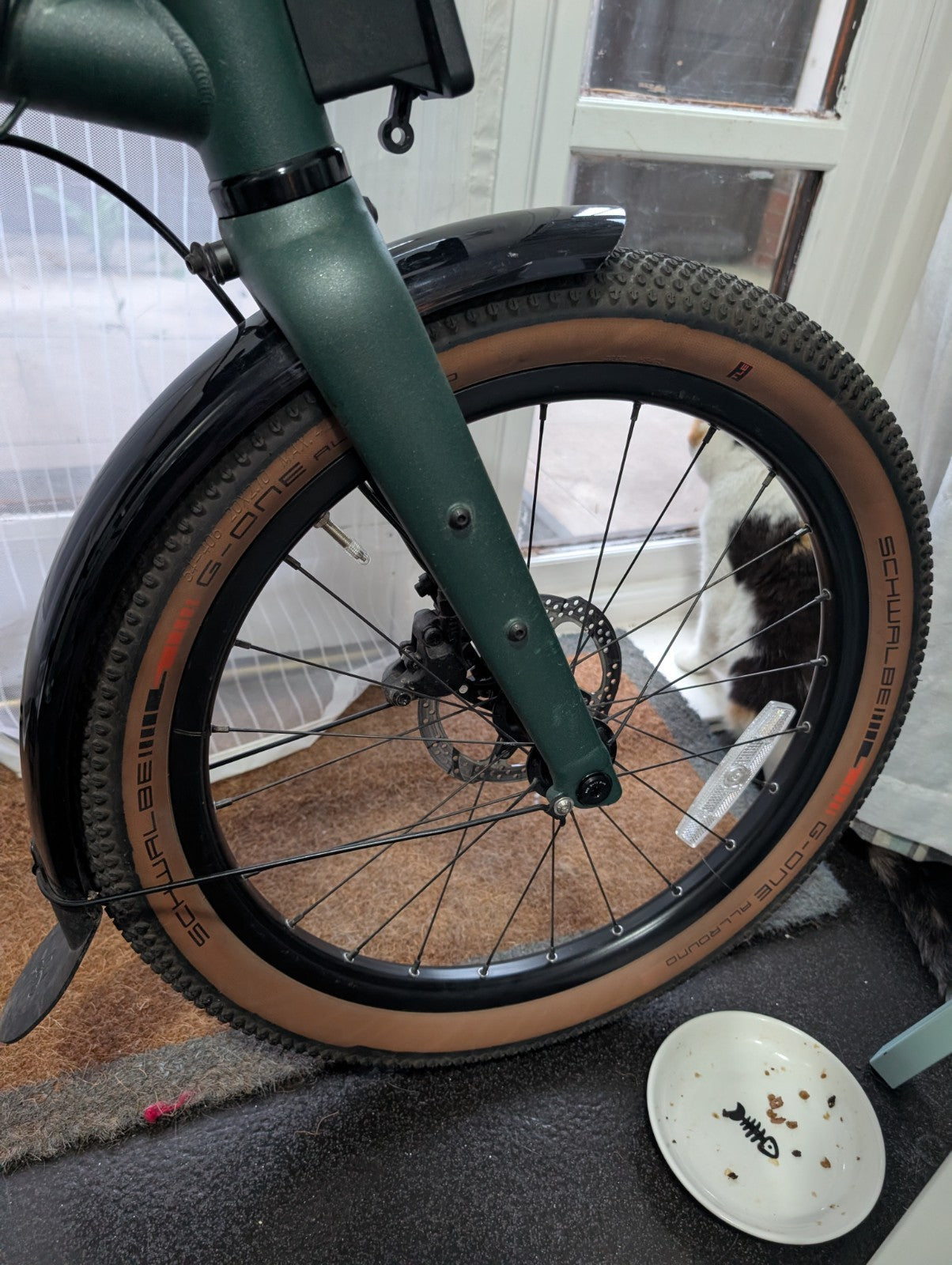Brompton G Line with Optional Extras. 20" Rims, Green, 8-Speed, Rack, Mudguards