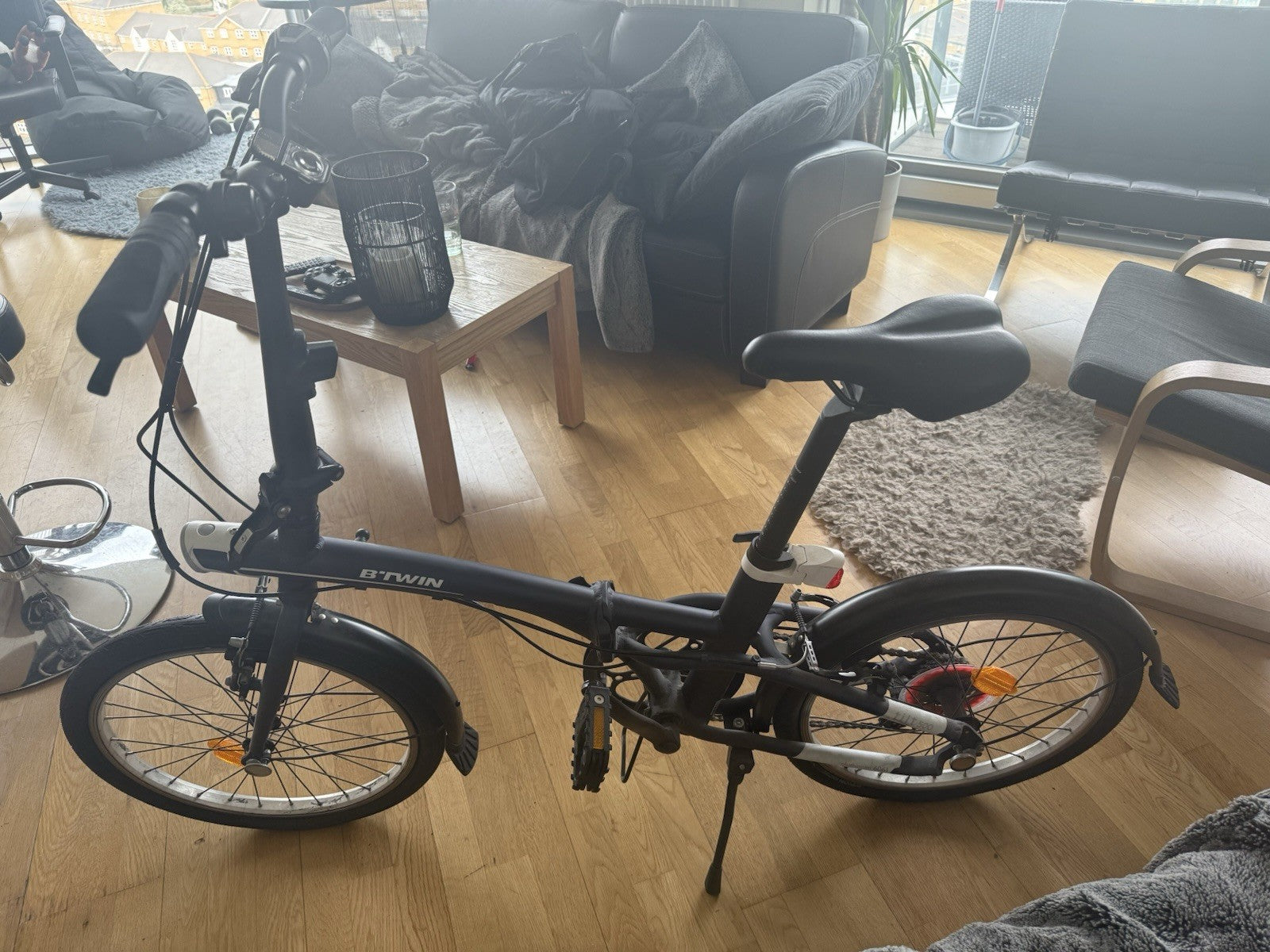 BTWIN Folding Bike 120 Metallica Blue Only Used Once