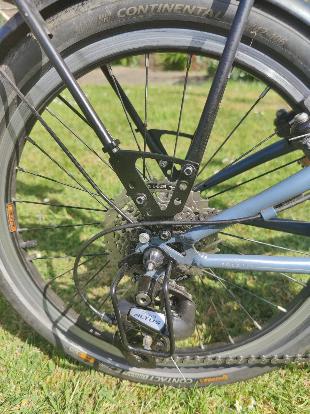 Ultra Upgraded Tilt 120 Folding Bike 7 speeds, Rear Rack + Waterproof Bags