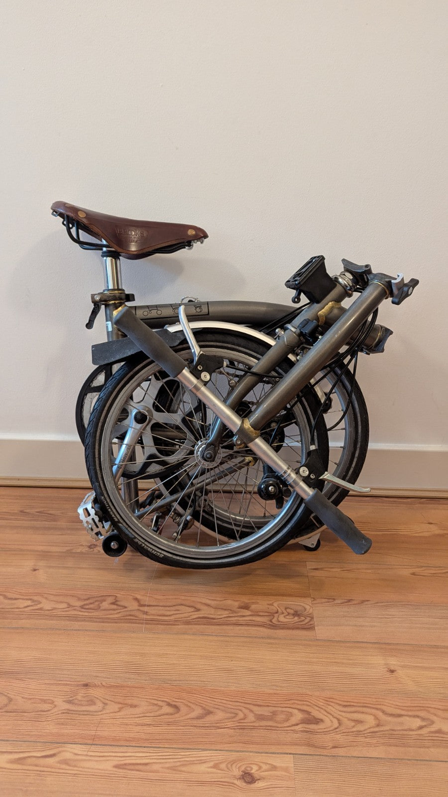 Brompton S3L, 2008 – Original Raw Lacquer – Excellent Condition – Leather Saddle