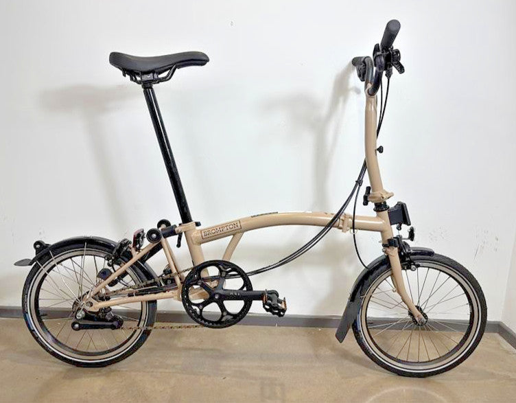Brompton C Line 6 Speed 2024 Mid Handlebar Folding Bike - Dune Sand
