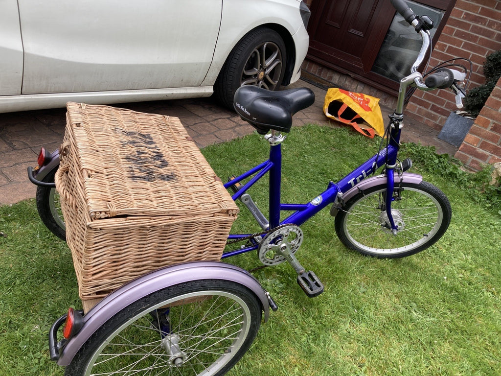 Pashley Tri-1 Adult Foldable Tricycle Trike with F&M basket, cover & extras