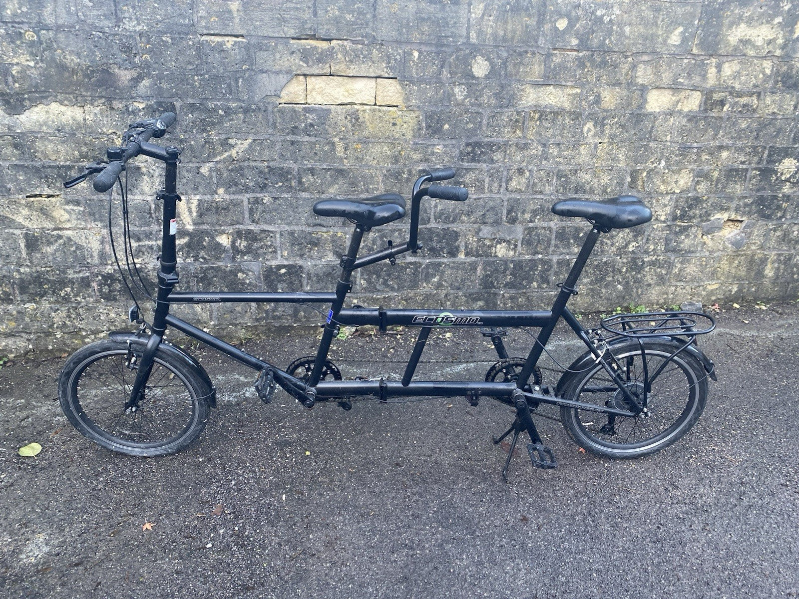 Ecosmo 20 Inch Wheel Folding Tandem Bicycle Bike Black