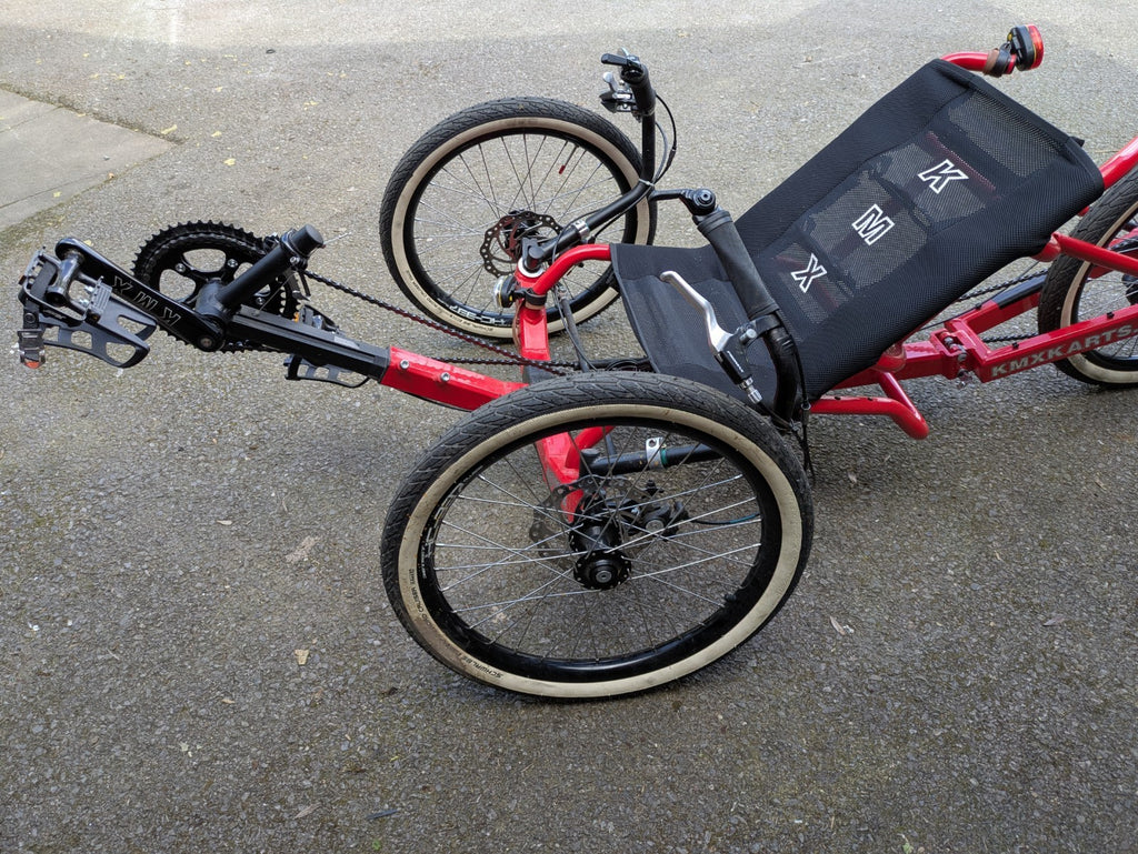 KMX Kart Koyote Adult Recumbent Trike. 20" wheels, 20 speed, folding - Rare