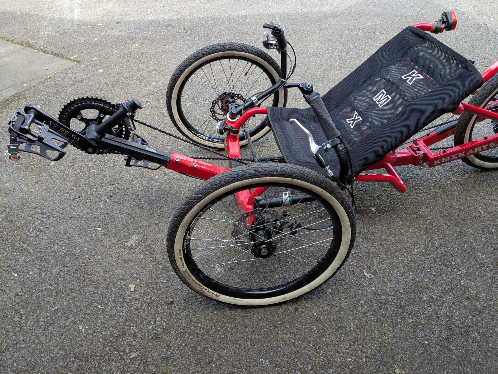 KMX Kart Koyote Adult Recumbent Trike. 20" wheels, 20 speed, folding - Rare