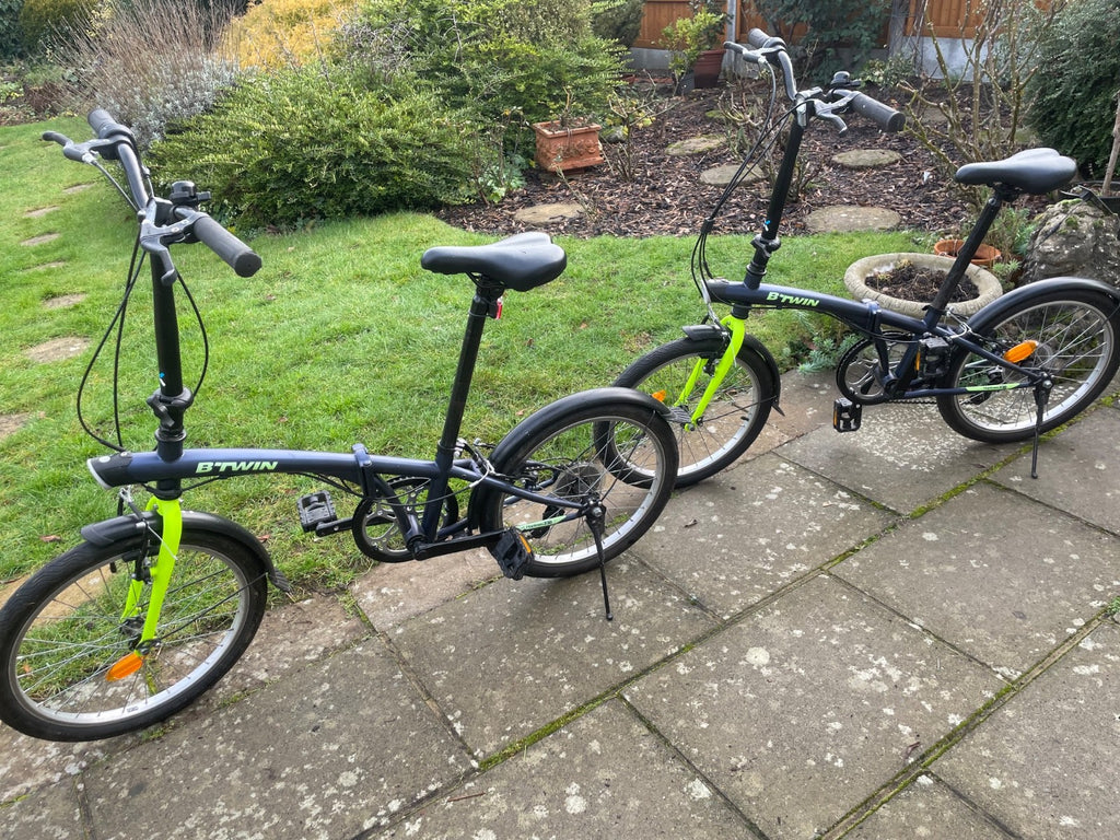 Pair BT Twin Adult Folding Bikes 7 speed