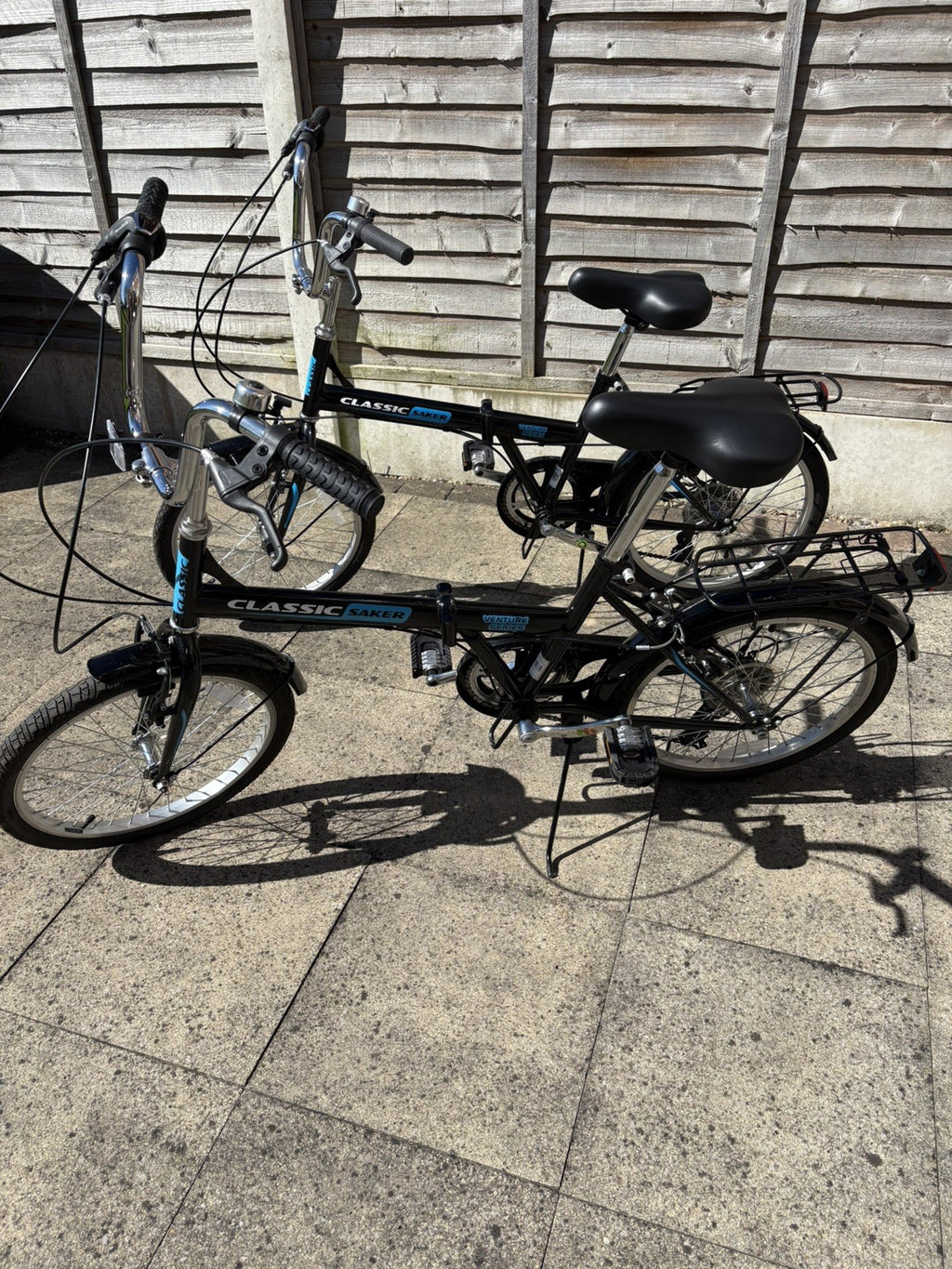 2 x Adults Black Classic Saker Folding Bike Venture Series 20" Shimano 6-speed